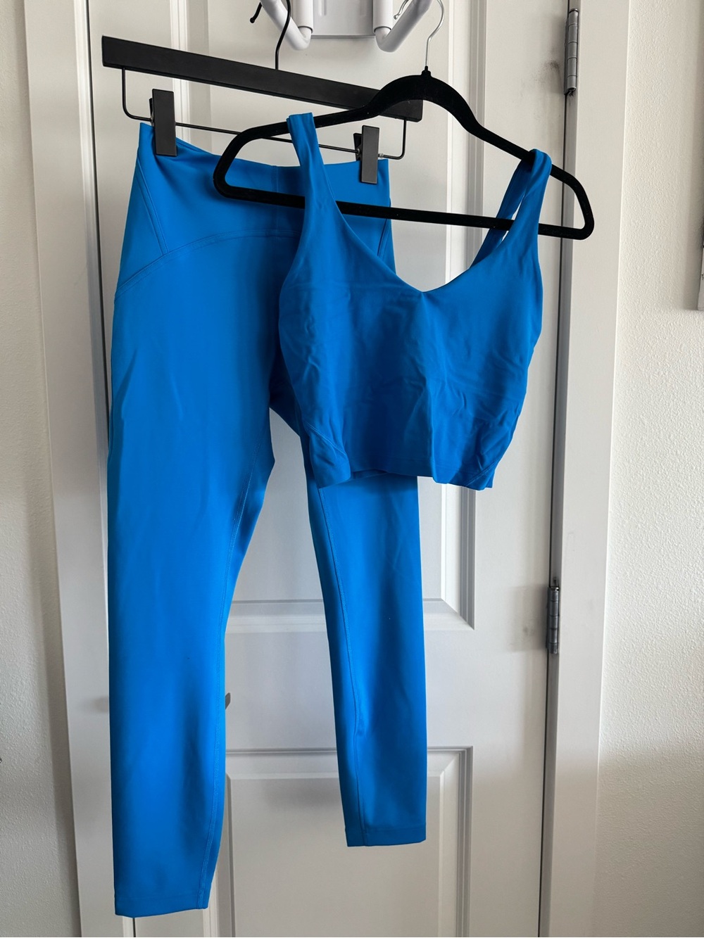 lululemon athletica Bright Blue glow up 7/8 25” Leggings & align Tank Set size 4